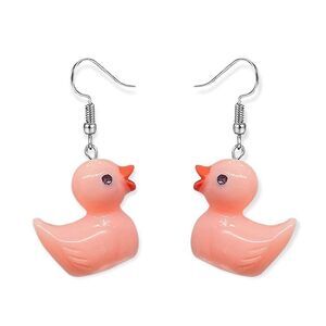 🆕Pink Duck Charm Dangle Earrings